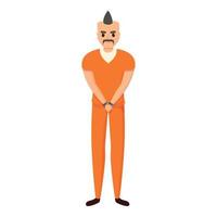 Rocker person prison icon, cartoon style vector