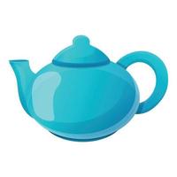 Tea pot icon, cartoon style vector