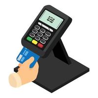 Pos terminal icon, isometric style vector