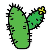 icono de cactus botánico, estilo de contorno vector