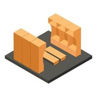 Dressing sport room icon, isometric style vector