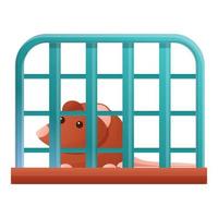 Rat prison gate icon, cartoon style vector