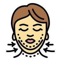 Facial correction icon, outline style vector