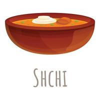 icono de shchi, estilo de dibujos animados vector
