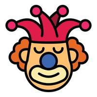 icono de payaso bromista, estilo de esquema vector