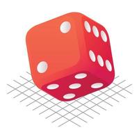 Lucky dice icon, isometric style vector