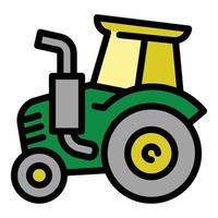 Old tractor icon, outline style vector