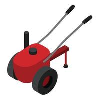 Walk-behind tractor icon, isometric style vector