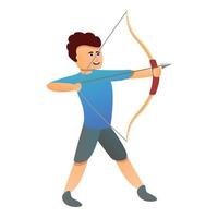 Professional archer icon, cartoon style vector