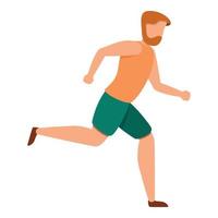 Exercise morning running icon, cartoon style vector