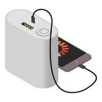 Power bank icon, isometric style vector