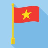 Vietnam flag icon, flat style vector