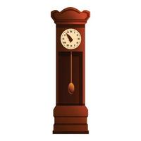 Pendulum clock icon, cartoon style vector