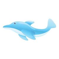 Inflatable dolphin icon, cartoon style vector