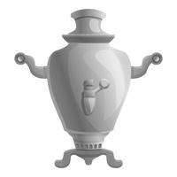 Aluminum samovar icon, cartoon style vector