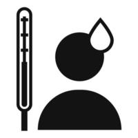 Man high body temperature icon, simple style vector