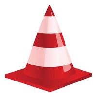 Road cone icon, cartoon style vector