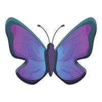 Violet gradient butterfly icon, cartoon style vector