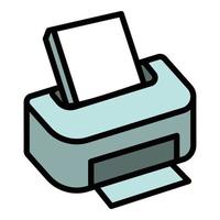 icono de impresora, estilo de esquema vector