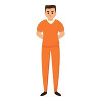 Criminal prison icon, cartoon style vector