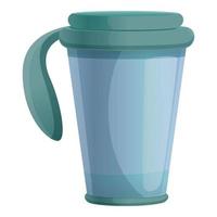 Thermo cup icon, cartoon style vector