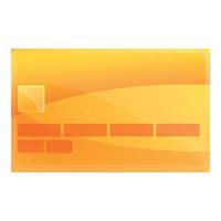 Credit gold bank card icon, cartoon style vector