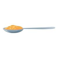 Breakfast cereal spoon icon, cartoon style vector