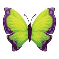 Spring green butterfly icon, cartoon style vector