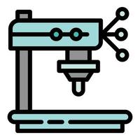 icono de máquina perforadora de fábrica, estilo de esquema vector