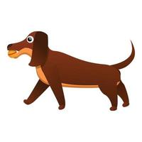 Happy dachshund icon, cartoon style vector