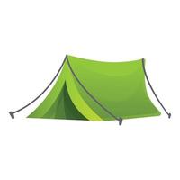 Eco camping tent icon, cartoon style vector