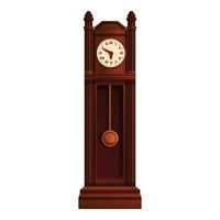 Balance pendulum clock icon, cartoon style vector