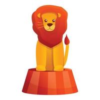 Circus lion icon, cartoon style vector