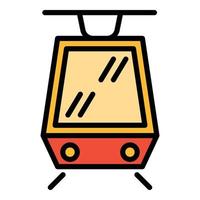 Modern tram car icon, outline style vector