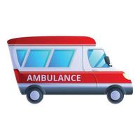 City ambulance car icon, cartoon style vector