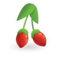 Goji berry icon, cartoon style vector