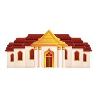 icono del gran palacio de tailandia, estilo de dibujos animados vector