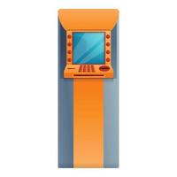 Atm terminal machine icon, cartoon style vector