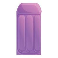 Pink inflatable mattress icon, cartoon style vector