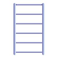 Bath heated towel rail icon, cartoon style vector