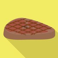 Bbq tasty steak icon, flat style vector
