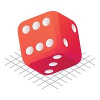 Holding dice icon, isometric style vector