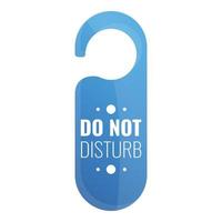 Do not disturb door tag icon, cartoon style vector