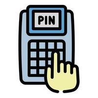 Enter pin terminal icon, outline style vector