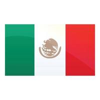 Mexican national flag icon, cartoon style vector