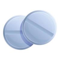 Round pills icon, cartoon style vector