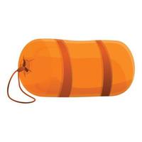 Camping sleeping bag icon, cartoon style vector