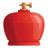 Filling gas cylinder icon, cartoon style vector