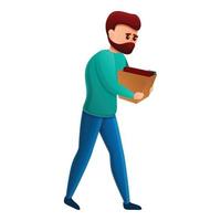 Unemployed hipster icon, cartoon style vector