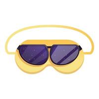 Sunglasses print sleeping mask icon, cartoon style vector